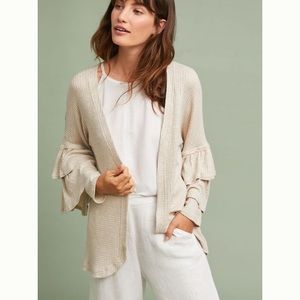 Ruffle sleeve cardigan